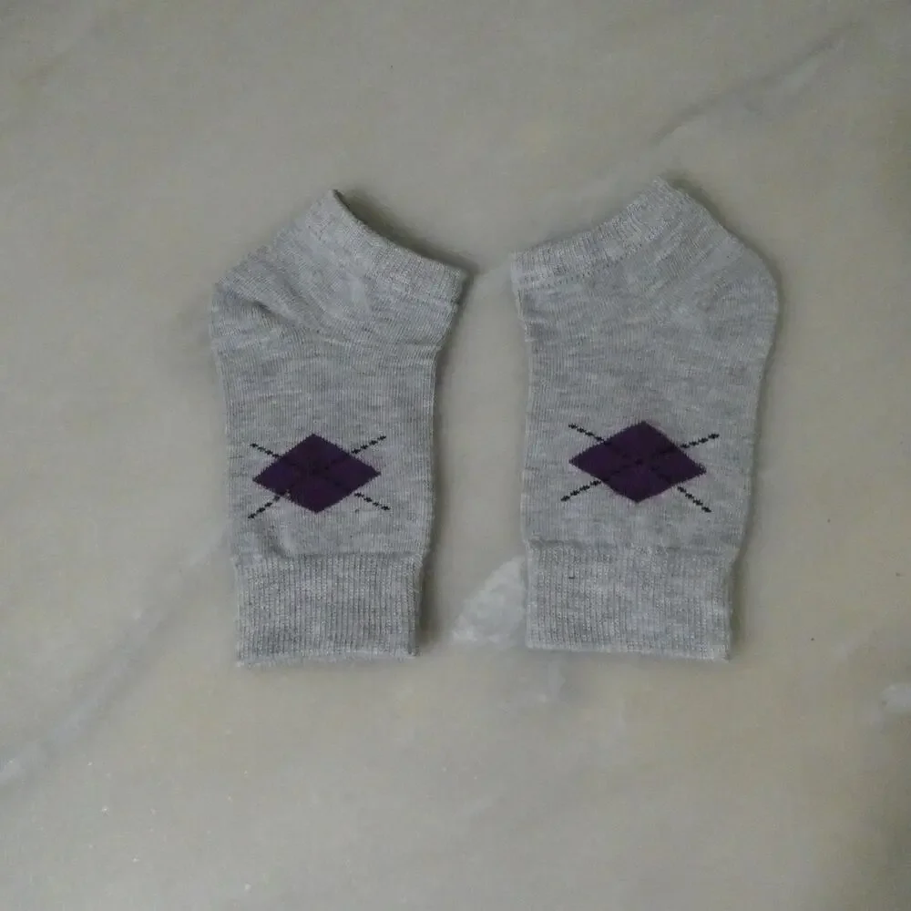 Unbranded Ankle Socks Women OS Multicolor Argyle Colorblock‎ Low Cut 3 Pairs